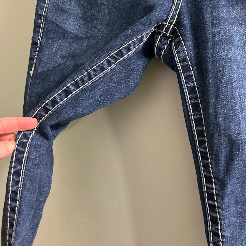True religion Jennie Big T Mid Rise Curvy Skinny Jean flap pockets Y2K - Picture 12 of 15
